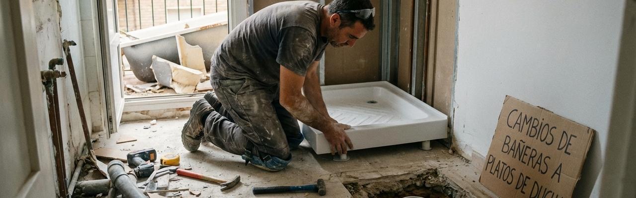 Cambios de bañeras a platos de ducha en Laredo